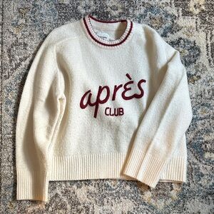 Abercrombie & Fitch Cream Sweater with Burgundy Lettering